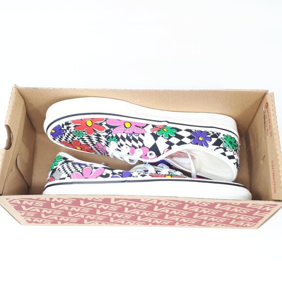 Vans Authentic Printed Floral Flower White Skate Casual Shoe Mens 5.5 / Womens 7 - Picture 12 of 12